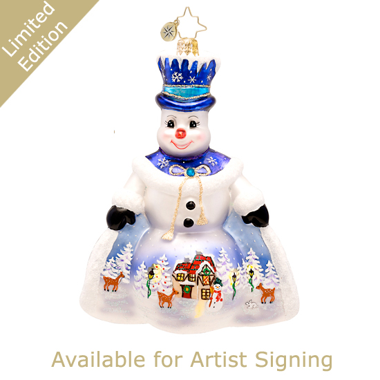 Signed Snow Scene Like This Scene Snowman  - Limited Edition (retired) Radko Ornament