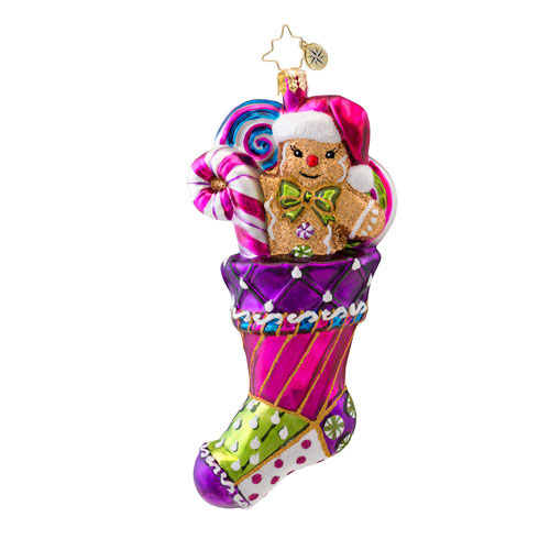 Sugary Sock Stocking  (retired) Radko Ornament