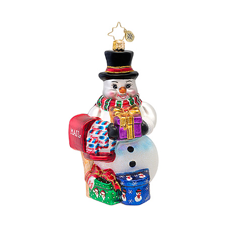 Today's Mail Snowman Radko Ornament