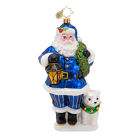 True Blue Companions Santa Ornament (retired) Radko Ornament