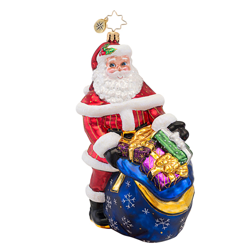 Wrapped Up, Ready To Go Santa Limited Edition  (retired) Radko Ornament
